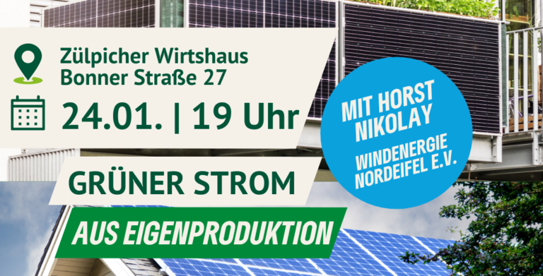 Grüner Strom aus eigener Produktion: Einladung zum Infoabend